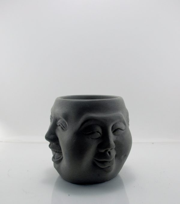 Buddha Dört İfade Beton Saksı, Mumluk ve Kalemlik - Görsel 4