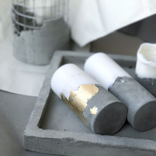 Beton Silindir Mum 7cm Ø