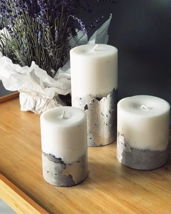 Beton Silindir Mum 7cm Ø - Görsel 2