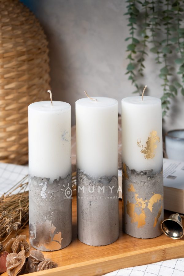 Beton Silindir Mum 7cm Çap - Görsel 5